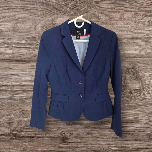 ⭐️H&M Blue Tailored Blazer for Business Wear Size 8 - Picture 1 of 6